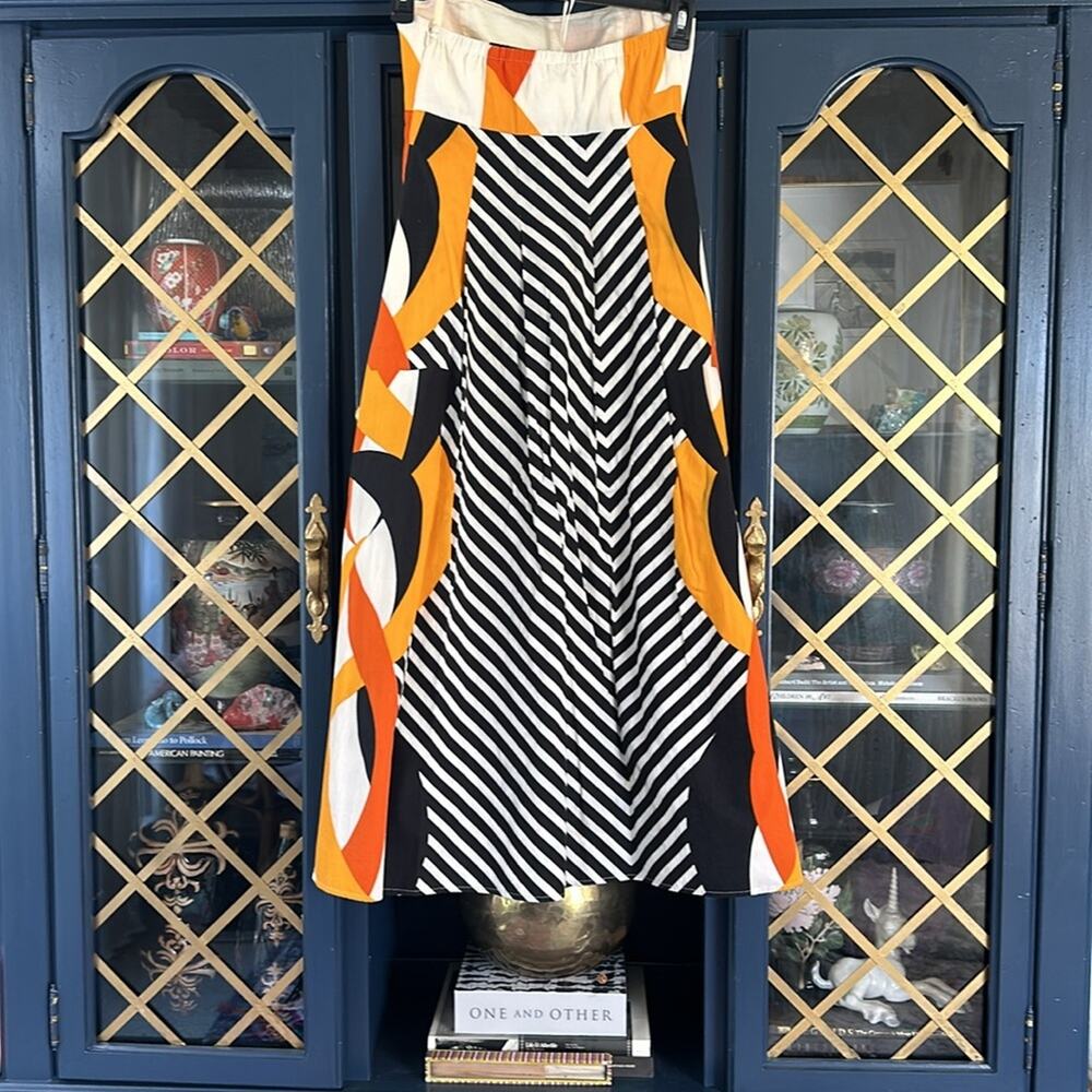 Anthropologie ~  Rare 1st Edition strapless Geometric A-line Tabitha Dress Sz. 4 - Picture 3 of 6